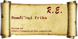 Reményi Erika névjegykártya