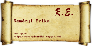 Reményi Erika névjegykártya